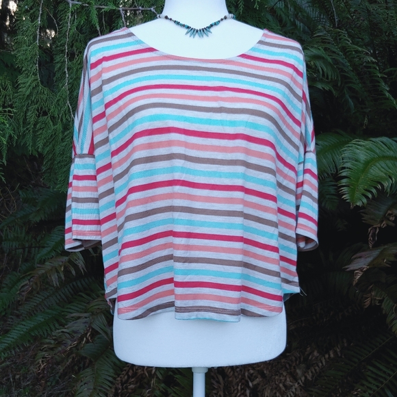 Rainbow Striped American Rag Top - Picture 3 of 7